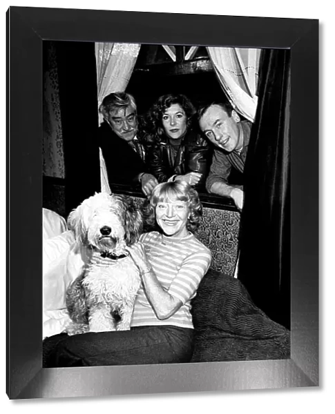 Dora Bryan, with dog Bella, alongside Ivan Beavis, Carol Drinkwater