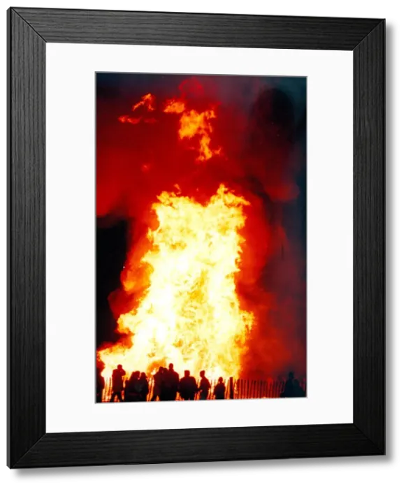 Framed Print : Stock picture of a bonfire in Darlington in 1997 Framed Print : Stock picture of a bonfire in Darlington in 1997