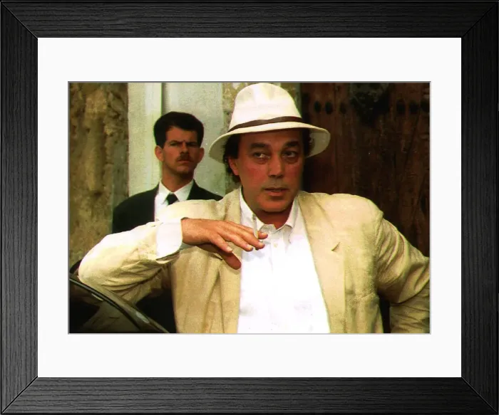 Framed Print : Fugitive businessman Asil Nadir photographed at his Cyprus home. Circa 1993 Framed Print : Fugitive businessman Asil Nadir photographed at his Cyprus home. Circa 1993