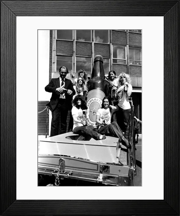 Framed Print : Cheers! Pans People sample a few pints of Newcastle Brown Ale during their Festival