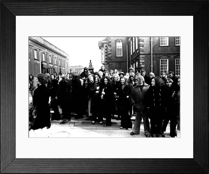Framed Print : Newcastle City Hall was besieged by thousands of pop-crazy youngsters all clammouring for