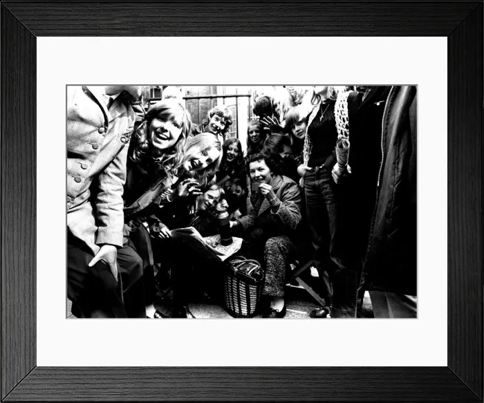 Framed Print : Newcastle City Hall was besieged by thousands of pop-crazy youngsters all clammouring for Framed Print : Newcastle City Hall was besieged by thousands of pop-crazy youngsters all clammouring for