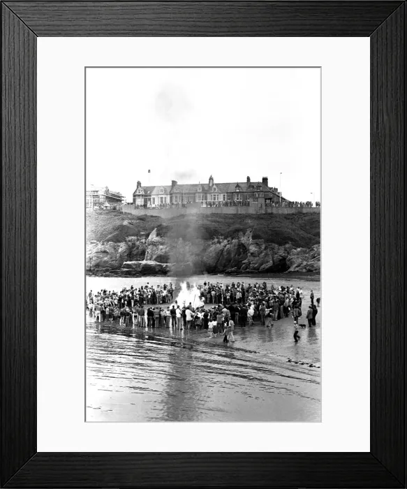 Framed Print : Models of Viking longships are burnt on the beach at Cullercoats Bay in July 1980 Framed Print : Models of Viking longships are burnt on the beach at Cullercoats Bay in July 1980