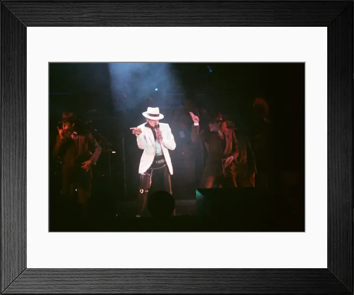 Framed Print : Michael Jackson seen here after perforiming on stage at Wembley during the Bad concert Framed Print : Michael Jackson seen here after perforiming on stage at Wembley during the Bad concert