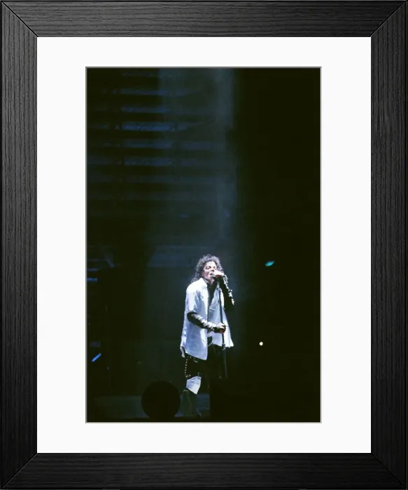 Framed Print : Michael Jackson seen here after perforiming on stage at Wembley during the Bad concert