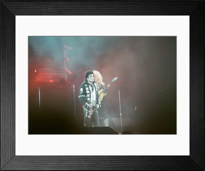 Framed Print : Michael Jackson seen here after perforiming on stage at Wembley during the Bad concert Framed Print : Michael Jackson seen here after perforiming on stage at Wembley during the Bad concert