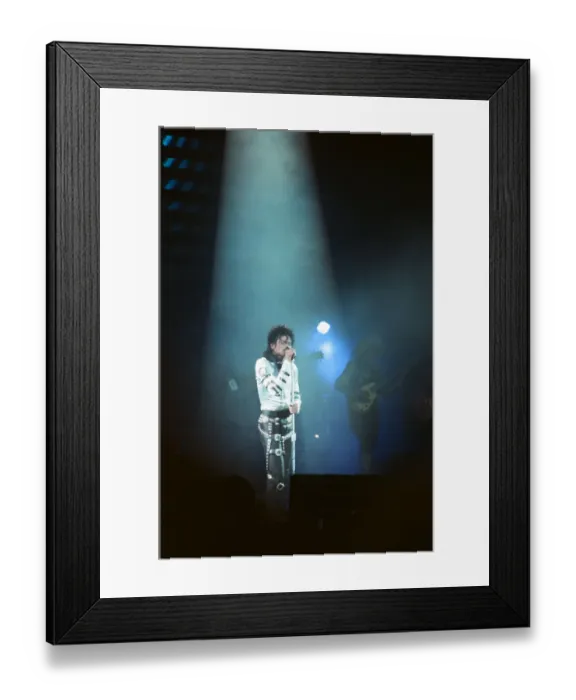 Framed Print : Michael Jackson seen here after perforiming on stage at Wembley during the Bad concert Framed Print : Michael Jackson seen here after perforiming on stage at Wembley during the Bad concert