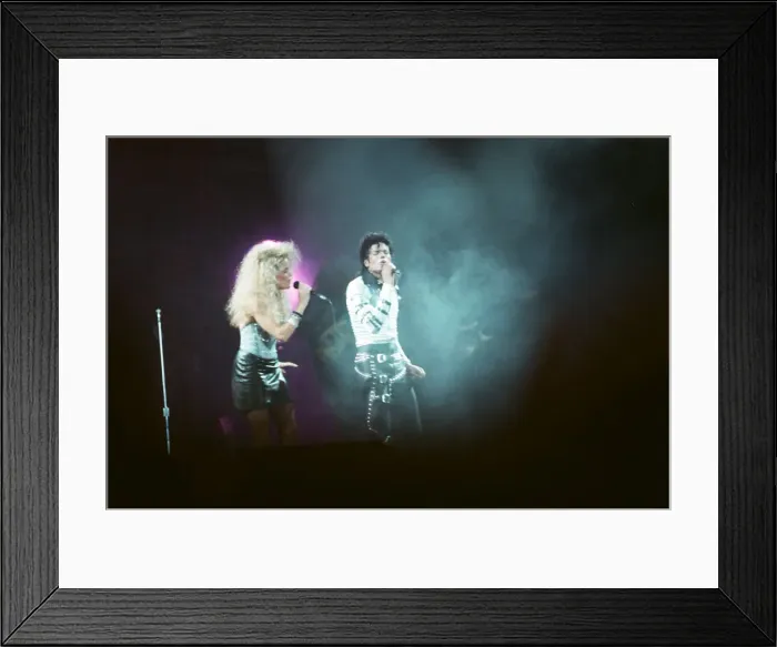 Framed Print : Michael Jackson seen here after perforiming on stage at Wembley during the Bad concert