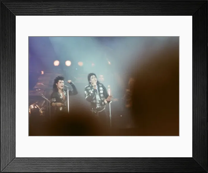 Framed Print : Michael Jackson seen here after perforiming on stage at Wembley during the Bad concert Framed Print : Michael Jackson seen here after perforiming on stage at Wembley during the Bad concert