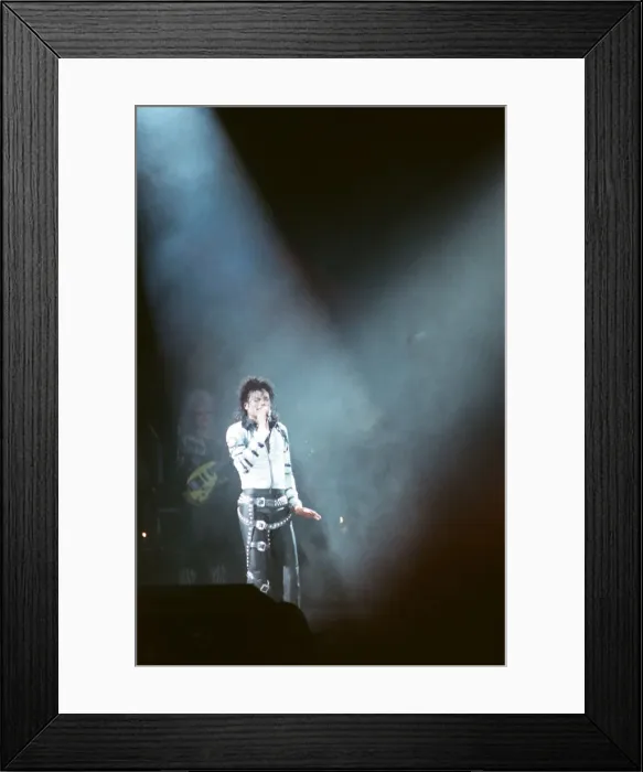 Framed Print : Michael Jackson seen here after perforiming on stage at Wembley during the Bad concert