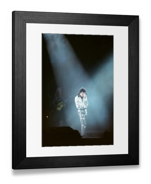 Framed Print : Michael Jackson seen here after perforiming on stage at Wembley during the Bad concert
