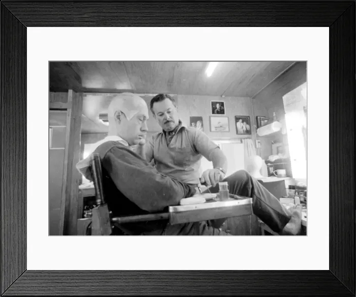 Framed Print : David Carradine actor has his makeup applied on set of TV programme Kung Fu (1972-1975) Framed Print : David Carradine actor has his makeup applied on set of TV programme Kung Fu (1972-1975)