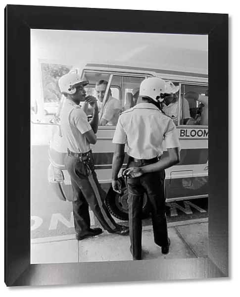 England in West Indies 1981. England team in their bus. 26th May 1981