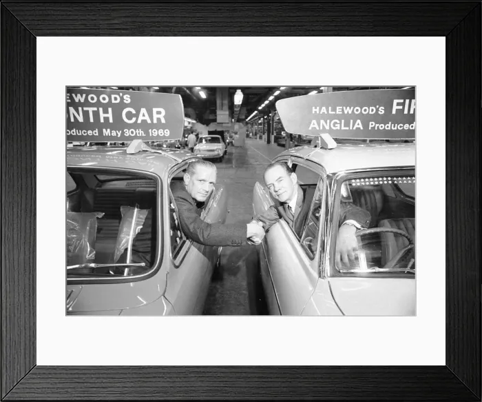 Framed Print : The millionth car produced at the Halewood plant of the Ford Motor Company marked two