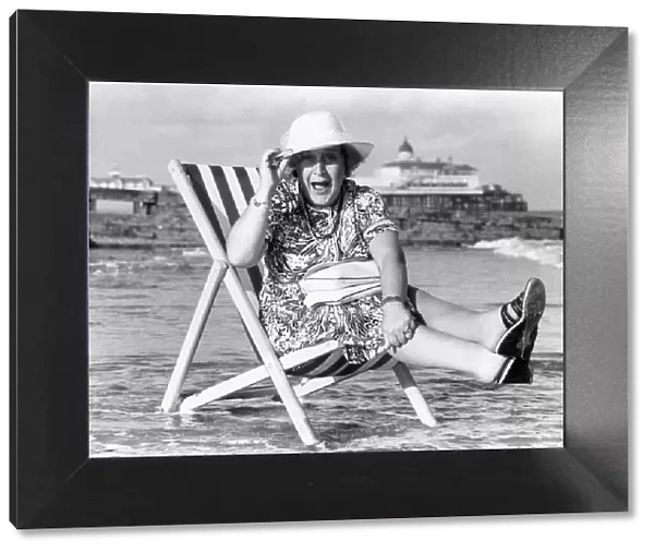 Actress Molly Sugden seen here all awash on Eastbourne beach