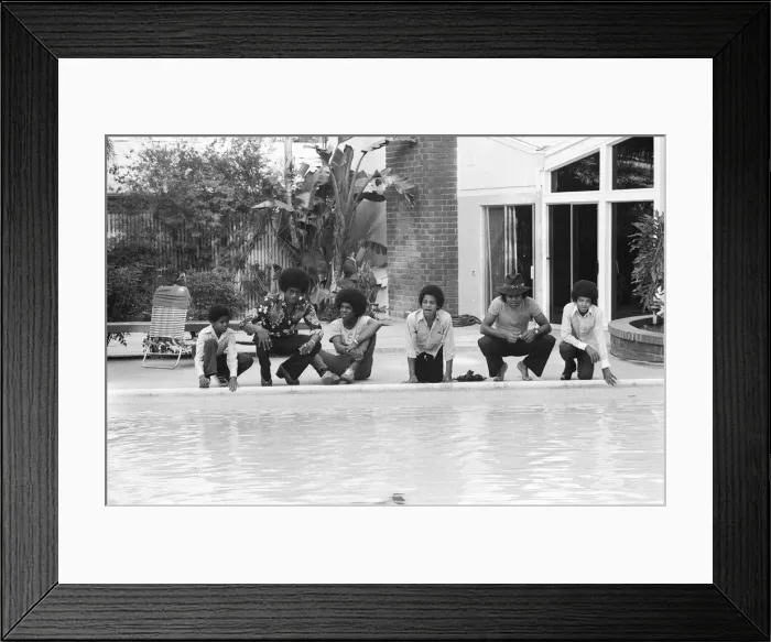 Framed Print : The Jackson Five at home in Los Angeles. 23rd February 1973