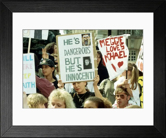 Framed Print : Michael Jackson supporters march in London. 30th August 1993