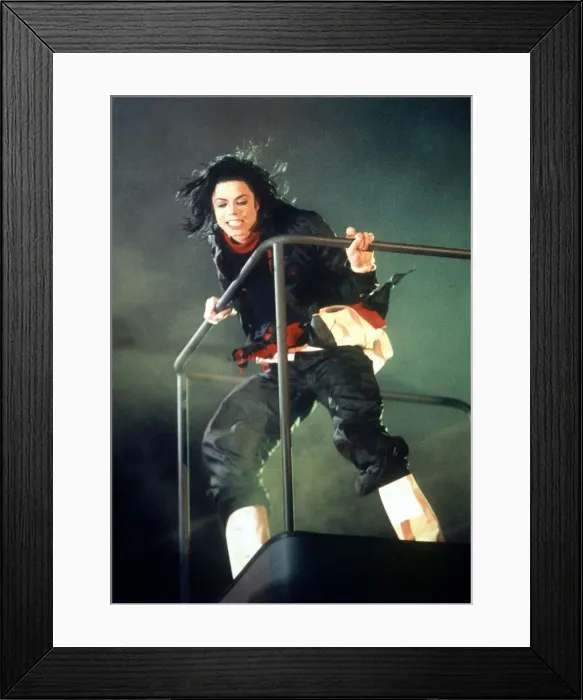 Framed Print : Michael Jackson performing at the 1996 Brit Awards. 20th February 1996