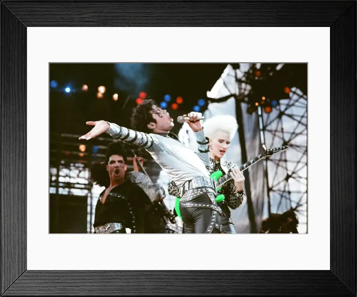 Framed Print : Michael Jackson seen here in concert at Roundhay Park. 29th July 1988 Framed Print : Michael Jackson seen here in concert at Roundhay Park. 29th July 1988