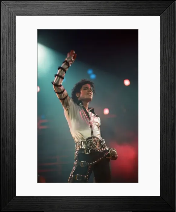 Framed Print : Michael Jackson seen here in concert at Wembley. 26th August 1988