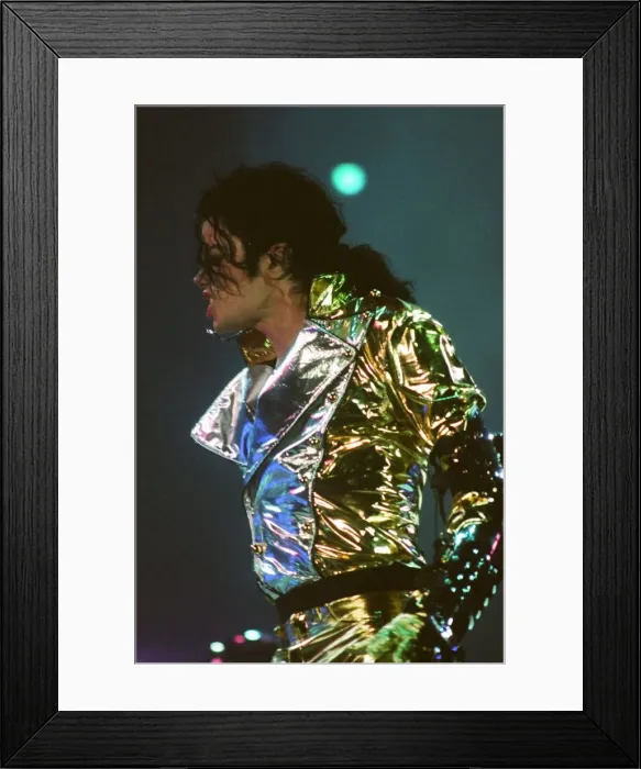 Framed Print : Michael Jackson seen here on stage in Prague. 8th September 1996