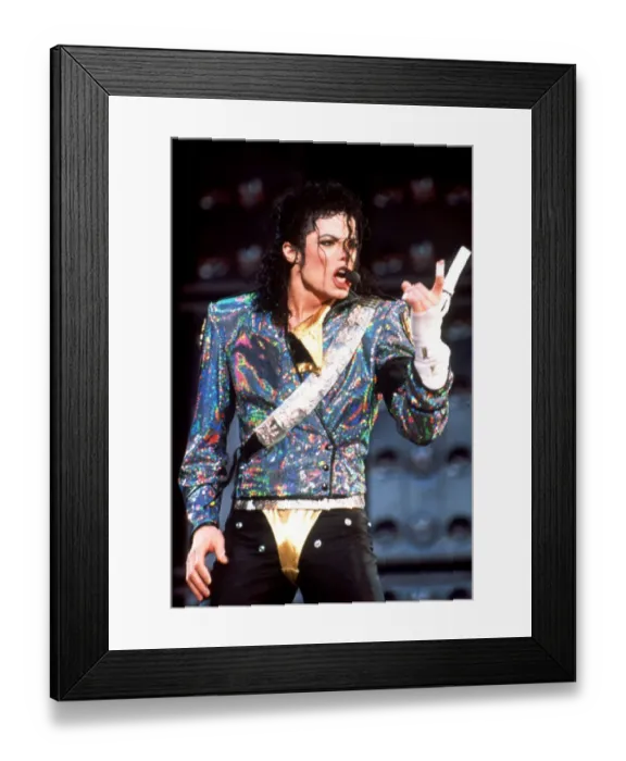 Framed Print : Michael Jackson performing on his Dangerous tour in Norway. July 1992