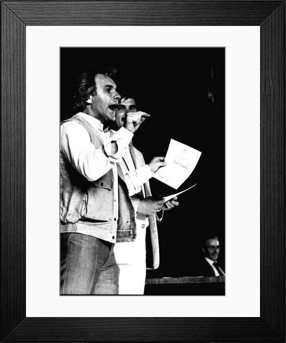 Framed Print : Comedian Freddie Starr at a pupil presenation night at Gateshead