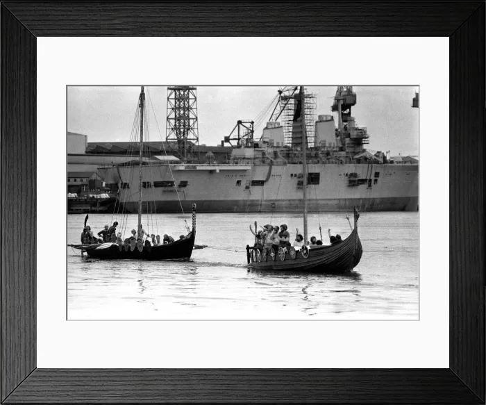 Framed Print : A Viking longboat on the river Tyne for the Newcastle Regatta in July 1980 Framed Print : A Viking longboat on the river Tyne for the Newcastle Regatta in July 1980