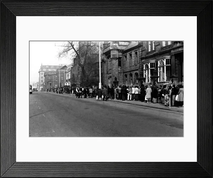 Framed Print : Newcastle City Hall was besieged by thousands of pop-crazy youngsters all clammouring for Framed Print : Newcastle City Hall was besieged by thousands of pop-crazy youngsters all clammouring for