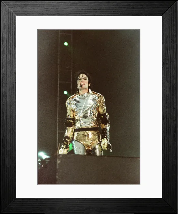 Framed Print : Michael Jackson seen here on stage in Sheffield. July 1997 Framed Print : Michael Jackson seen here on stage in Sheffield. July 1997