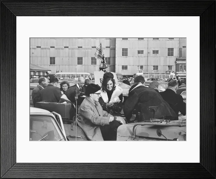 Framed Print : Supporters of Oxford and Cambridge Universities gather in the West Car Park at Twickenham