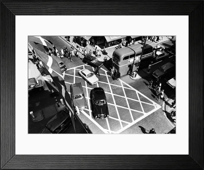 Framed Print : Traffic congestion at the box junction in Oxford Street London Framed Print : Traffic congestion at the box junction in Oxford Street London