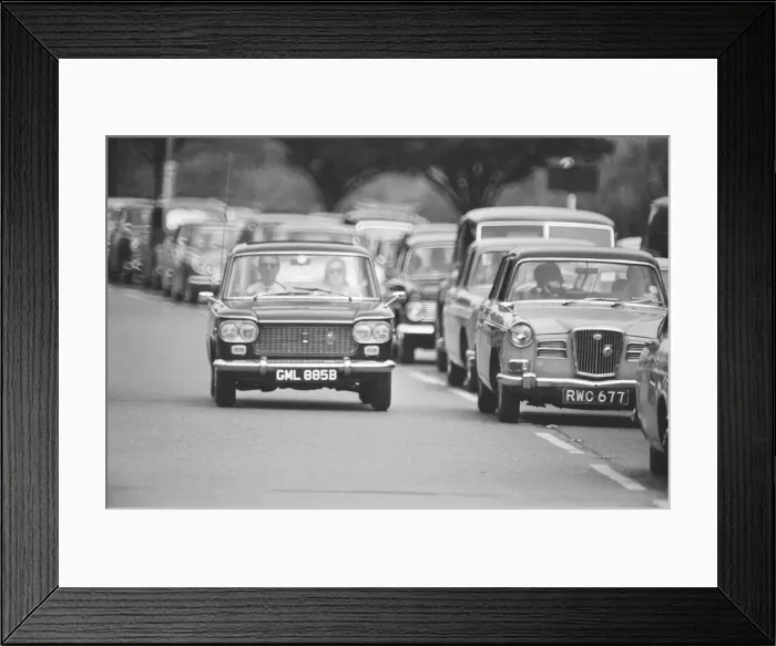 Framed Print : Congestion in South London shot for 1964 traffic feature for Daily Herald