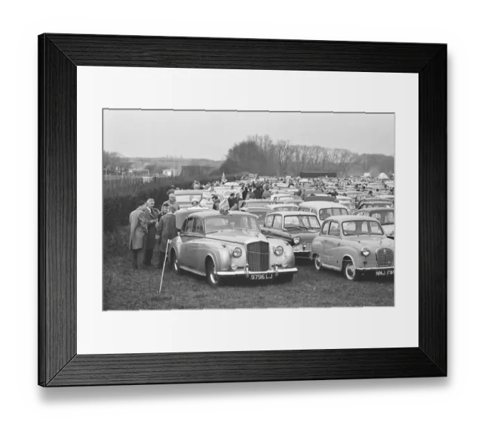 Framed Print : Supporters of Oxford and Cambridge Universities gather in the West Car Park at Twickenham