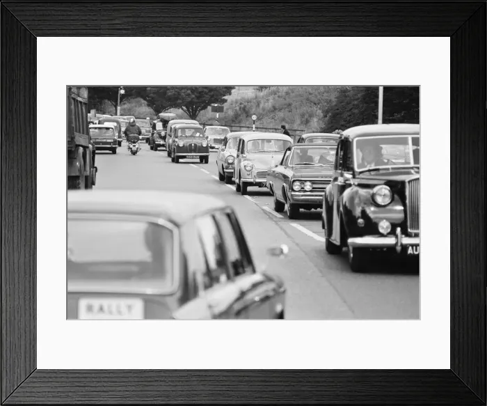Framed Print : Congestion in South London shot for 1964 traffic feature for Daily Herald