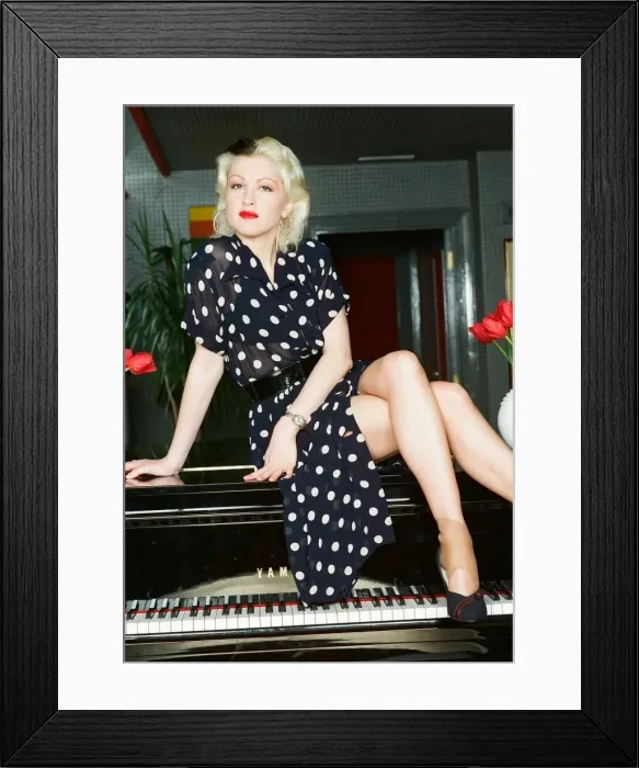 Framed Print : Cyndi Lauper american singer May 1989. Cyndi is in Britain to Framed Print : Cyndi Lauper american singer May 1989. Cyndi is in Britain to