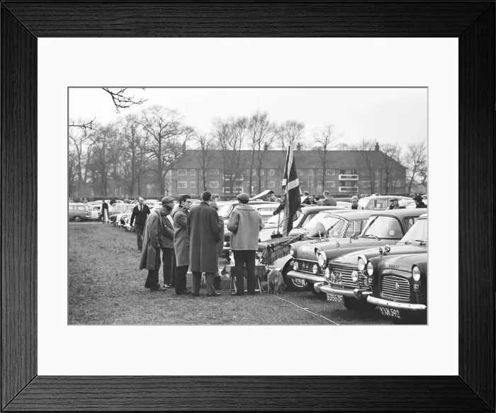 Framed Print : Supporters of Oxford and Cambridge Universities gather in the West Car Park at Twickenham