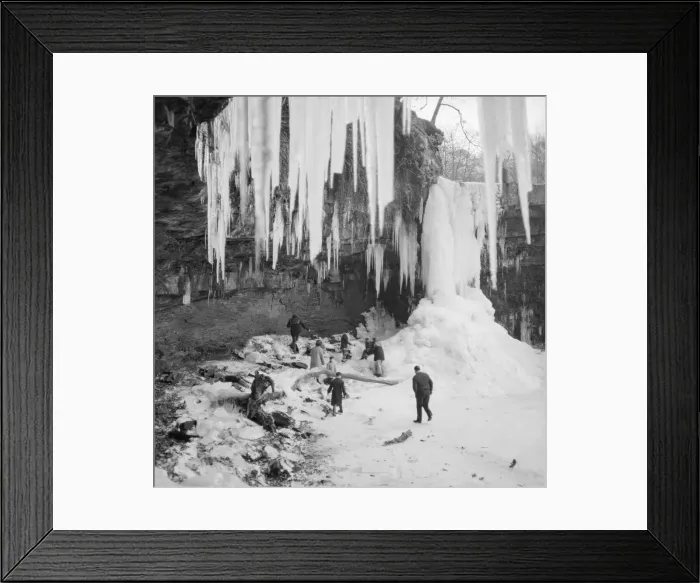 Framed Print : Pictures of the Lady Falls, Afon Pyrddin, Wales, frozen solid. 13th January 1963 Framed Print : Pictures of the Lady Falls, Afon Pyrddin, Wales, frozen solid. 13th January 1963