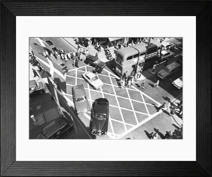 Framed Print : Traffic congestion at the box junction in Oxford Street London Framed Print : Traffic congestion at the box junction in Oxford Street London