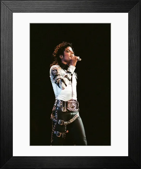 Framed Print : Michael Jackson seen here in concert at Milton Keynes. 10th September 1988 Framed Print : Michael Jackson seen here in concert at Milton Keynes. 10th September 1988