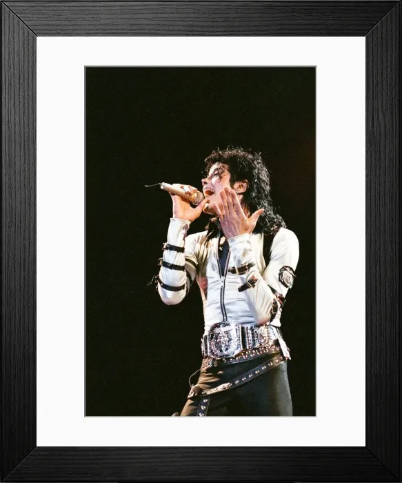 Framed Print : Michael Jackson seen here in concert at Milton Keynes. 10th September 1988 Framed Print : Michael Jackson seen here in concert at Milton Keynes. 10th September 1988