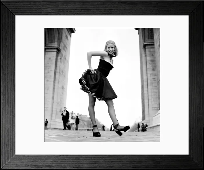 Framed Print : Model Jo Howard pictured wearing sexy little black dress by Vicky Tiel - Ready To Wear Framed Print : Model Jo Howard pictured wearing sexy little black dress by Vicky Tiel - Ready To Wear