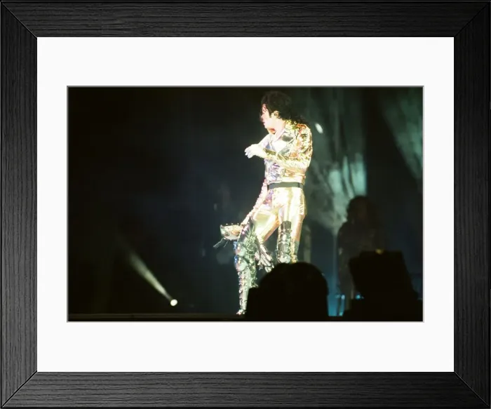 Framed Print : Michael Jackson seen here on stage in Prague. 8th September 1996 Framed Print : Michael Jackson seen here on stage in Prague. 8th September 1996