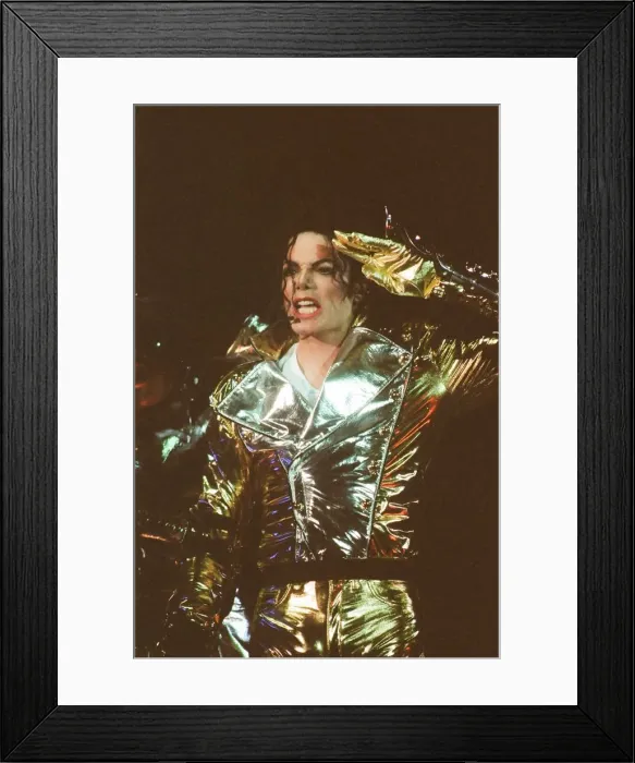 Framed Print : Michael Jackson seen here on stage in Prague. 8th September 1996 Framed Print : Michael Jackson seen here on stage in Prague. 8th September 1996