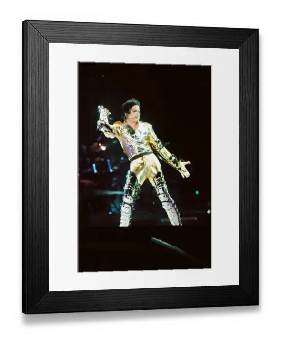 Framed Print : Michael Jackson seen here on stage in Prague. 8th September 1996