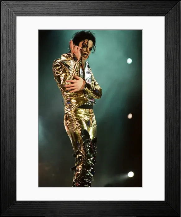 Framed Print : Michael Jackson seen here on stage in Prague. 8th September 1996