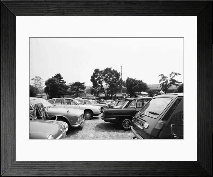 Framed Print : Wimbledon 1976. Fans car park. 1st July 1976