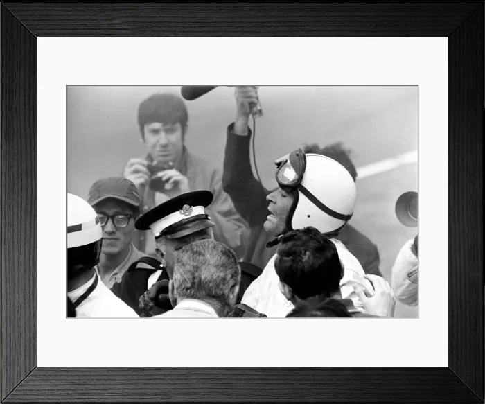 Framed Print : Filming of MGN film Grand Prix at Brands Hatch in Kent July 1966