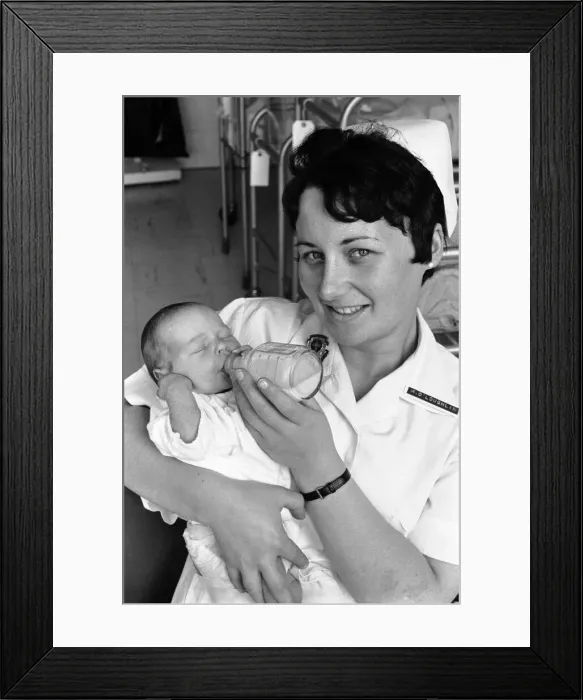 Framed Print : Gertrude Finn, newborn aged 1 week, daughter of John Finn & Gertrude Finn Framed Print : Gertrude Finn, newborn aged 1 week, daughter of John Finn & Gertrude Finn