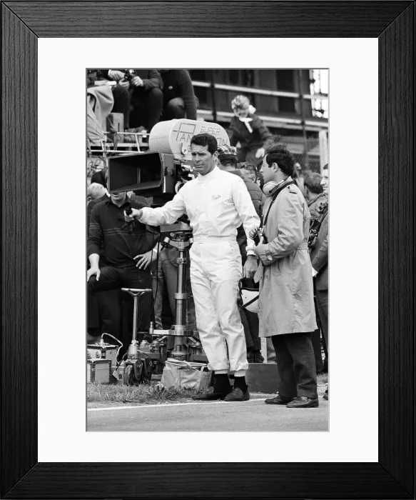 Framed Print : Filming of MGN film Grand Prix at Brands Hatch in Kent July 1966